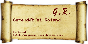 Gerendási Roland névjegykártya